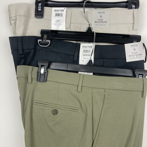 Tommy HilfigerKenneth Cole Men's Dress Pants Lot of 3 36Wx 30L Flat Front F01055